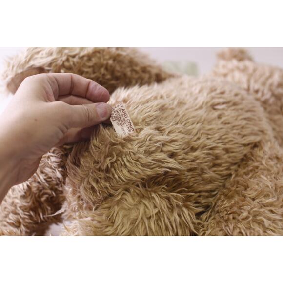 Bear Land, Teddy Bear, Large Plush, Furry, Green Bow, Vintage, ~ 250827-WH 652 - Picture 4 of 5